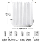 Siiluminisoy Boho White Woven Fabric Shower Curtain With Tassels 72 X 70 Modern Farmhouse Minimalist Tufted Chevron Striped Shab