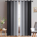 Yakamok Light Blocking Grommet Ombre Curtains,Symmetrical Gradient Color Curtains, Room Darkening Drapes For Bedroom (Black And