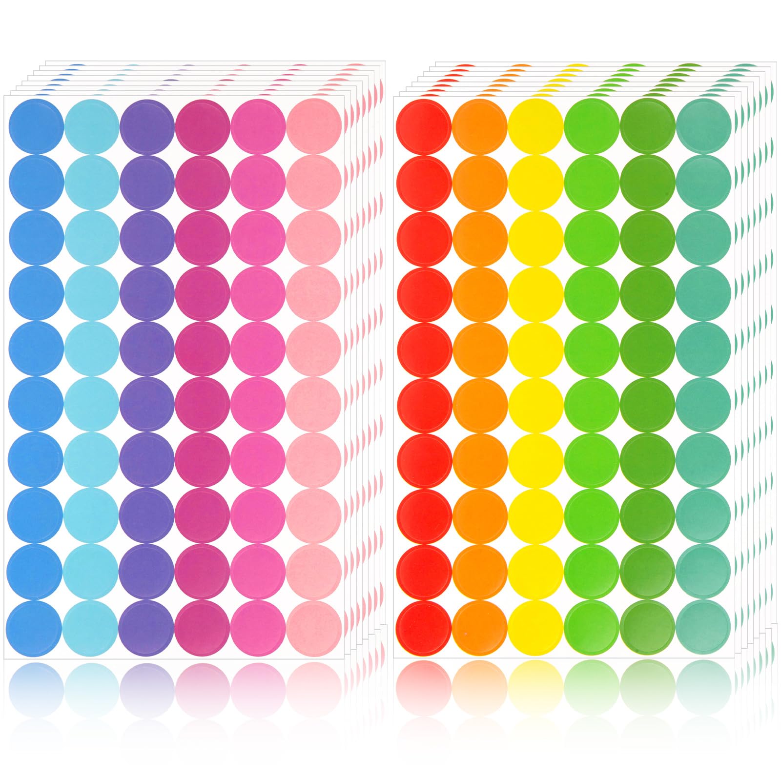 Sallyfashion 1440Pcs 3/4' Colored Coding Dot Labels - 8 Color Polka Circle Stickers For Classroom, Garage Sales, Papers Etc