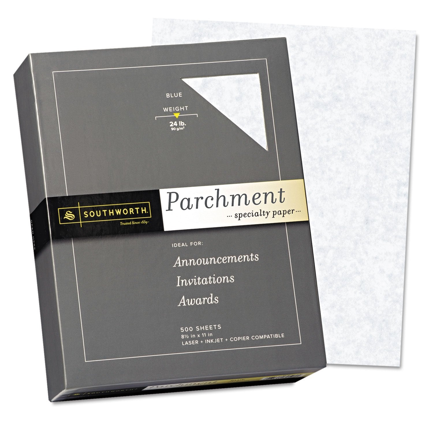 Southworth 964C Parchment Specialty Paper Blue 24 Lb. 8 1/2 X 11 500/Box