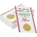 Paper Junkie 60 Pack Christmas Scratch Off Cards for Adults Xmas Holiday Party Game, Naughty or Nice (2 x 3.5 in)