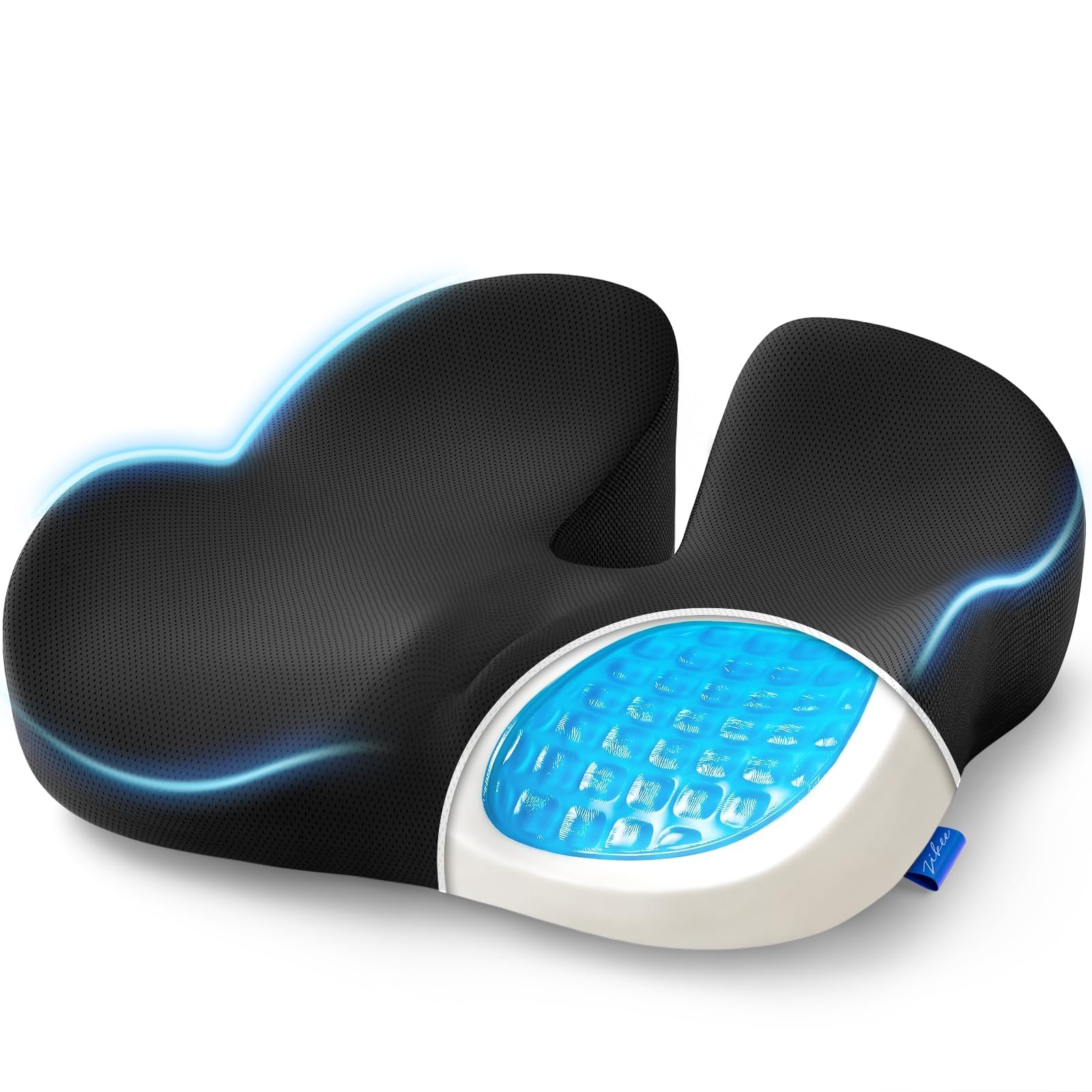 Zikee Gel Seat Cushion For Office Chair And Car Seat With Ergonomic Zoning, Memory Foam Chair Cushion For Sciatica, Lower Back,