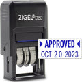 Zigel D50 Date Stamp With Your Custom Text - Self Inking Date Stamp - Blue