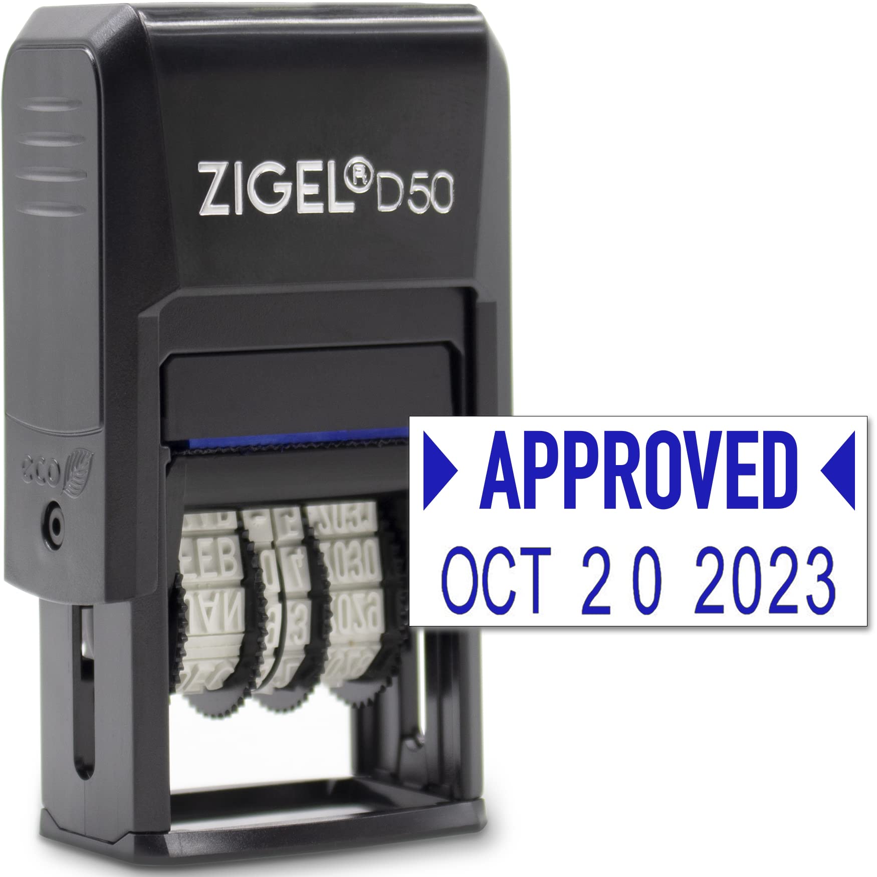 Zigel D50 Date Stamp With Completed - Self Inking Date Stamp - Blue