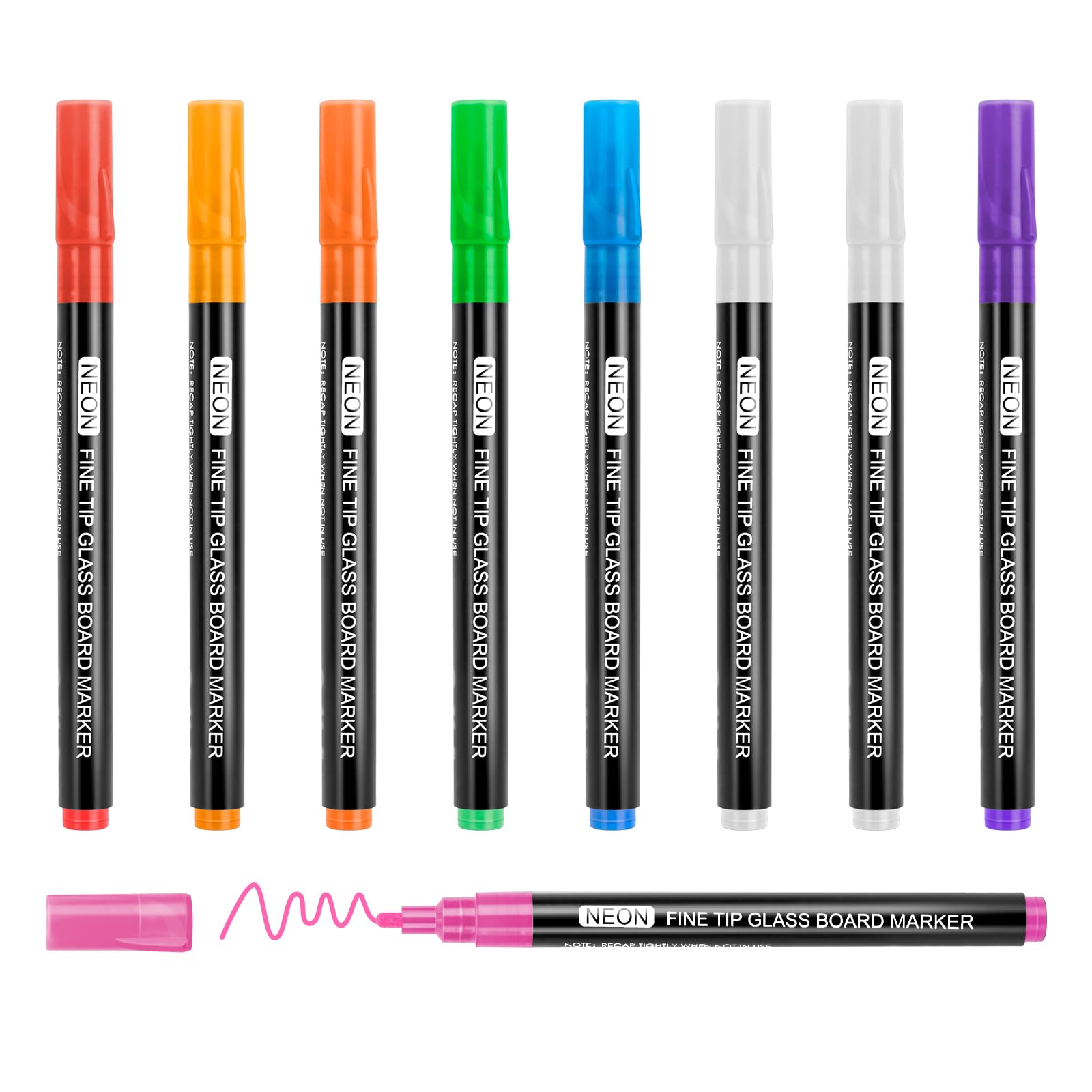 Maxtek Neon Dry Erase Markers Fine Tip,Liquid Chalk Markers For Chalkboard,Led Note Board,Acrylic,First Day Of School Board,Glas