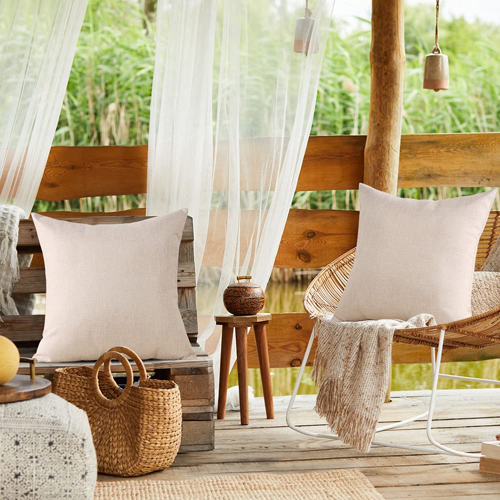 Otostar Pack Of 2 Waterproof Outdoor Indoor Throw Pillow Covers 18X18 Inch Garden Decorative Pillow Covers Square Pillowcases Ou