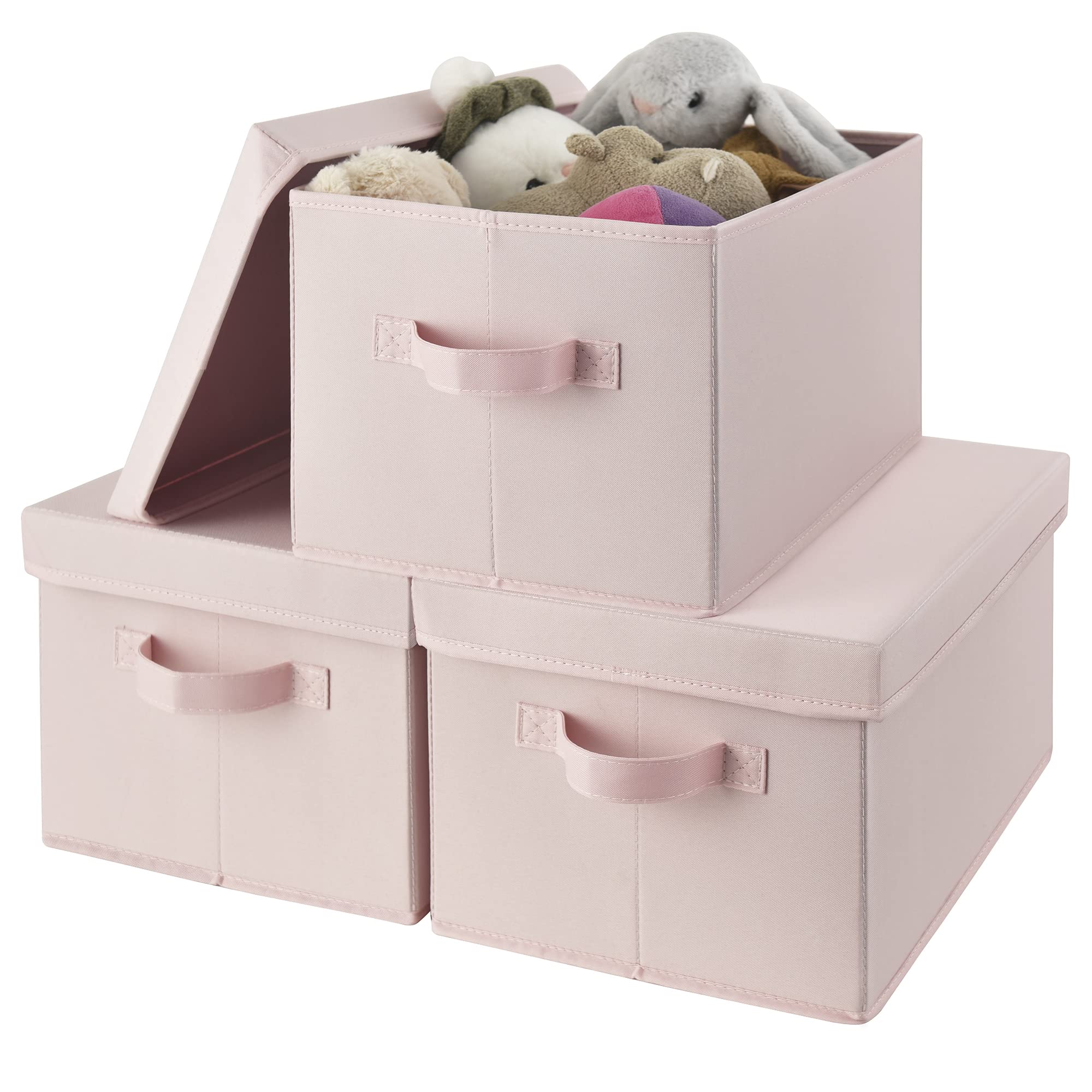 GRANNY SAYS Closet Storage Bins, Fabric Boxes with Lids, Shelf Baskets for Closet Organization, Stackable Storage Containers Sto