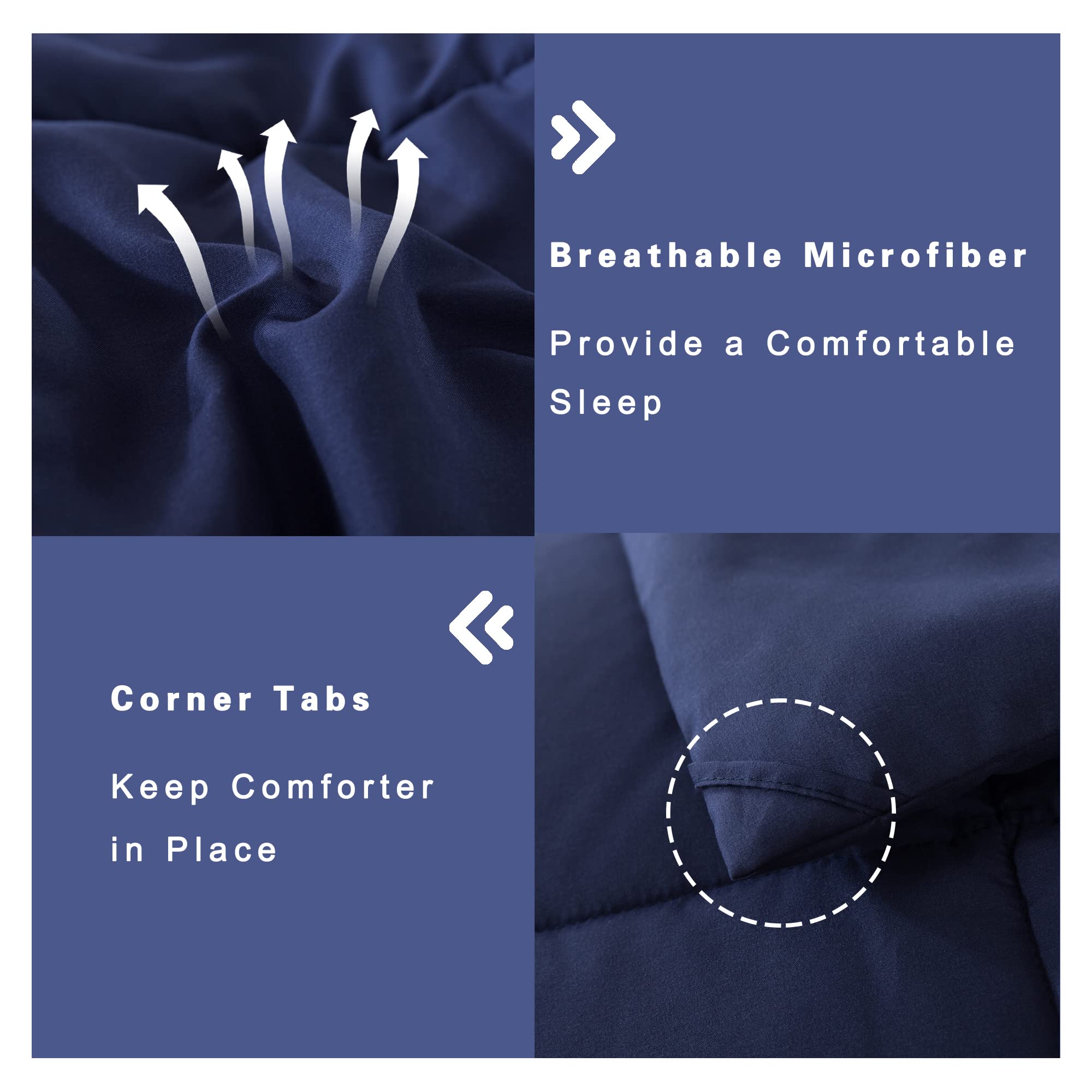 Downcool Queen Comforter Set -All Season Bedding Comforters Sets With 2 Pillow Cases -3 Pieces Bedding Sets Queen -Down Alternat