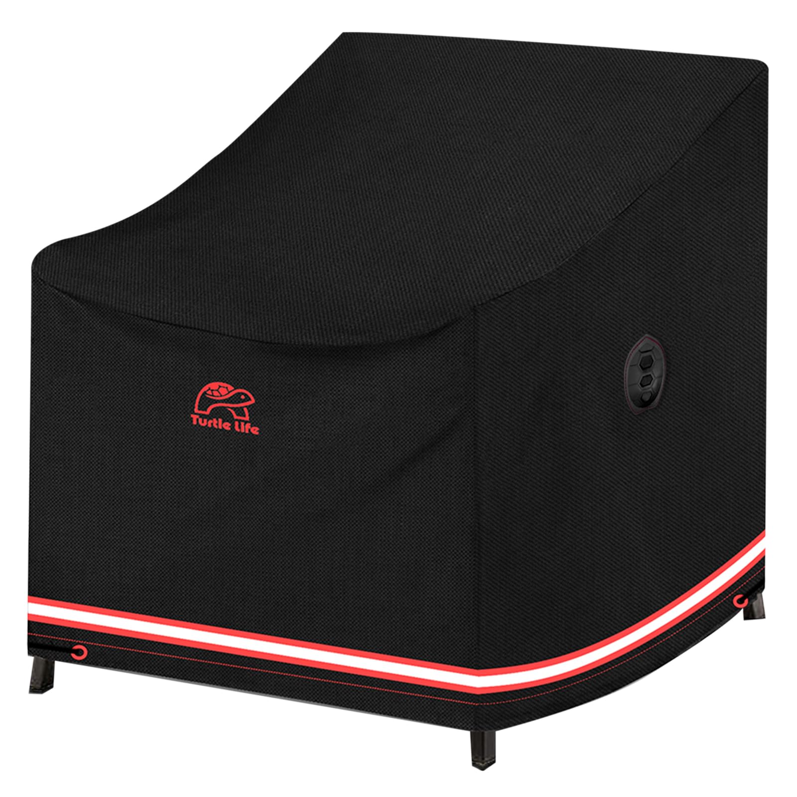 Turtle Life Patio Chair Cover, Heavy Duty Durable Waterproof Outdoor Lawn Armchair Deep Single Sofa Cover, Anti-Fading Cover For Chair, Black, 37' W X 40' D X 30' H