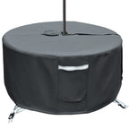 Tohonfoo Round Patio Table Cover With Umbrella Hole - 60'' Dia X 23'' H (Cover Size