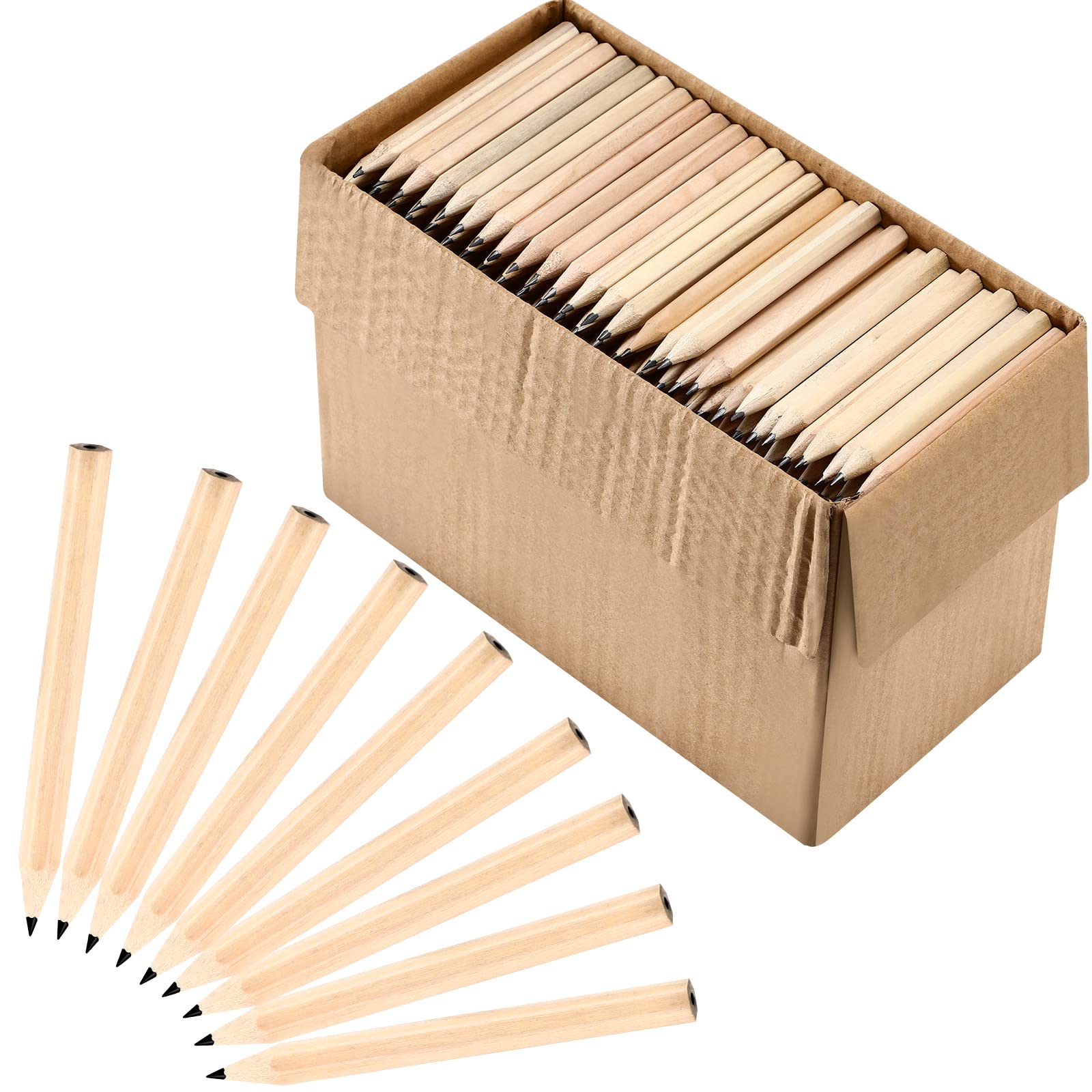 Yexiya Golf Pencils Bulk Half Pencils 2 Hb 3.5 Pre Sharpened Hexagonal Yellow Wood Mini Pencils For Kids School Classroom Baby S