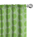 Ambesonne Lime Green Window Curtains Pack of 2, Simplistic Formless Geometric Shapes in Different Shades Theme, Lightweight Set 