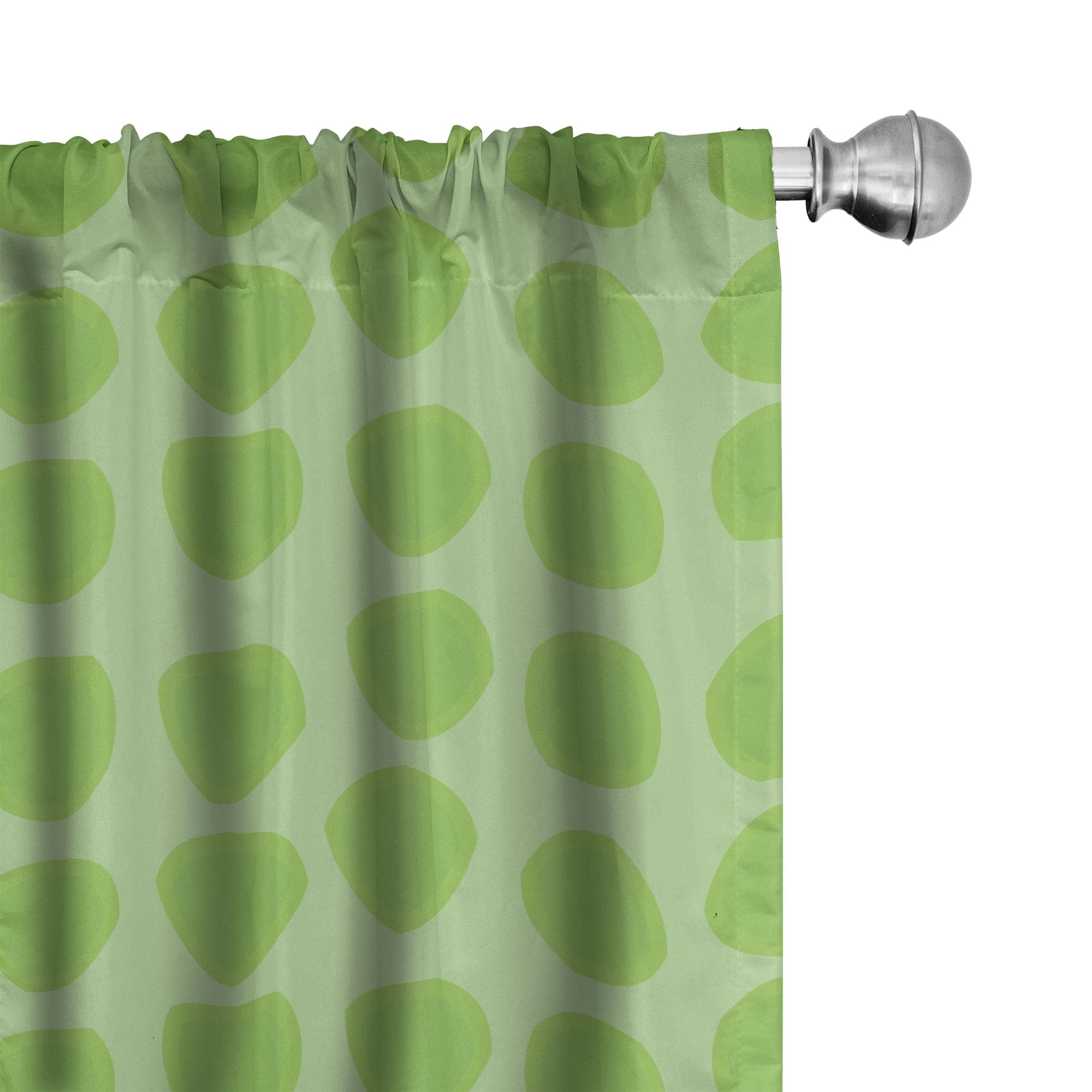 Ambesonne Lime Green Window Curtains Pack of 2, Simplistic Formless Geometric Shapes in Different Shades Theme, Lightweight Set 