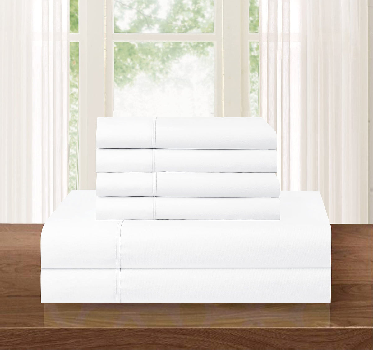 Luxurious Soft 1500 Premier Hotel Quality 6-Piece Bed Sheet Set Premium Hotel Quality Wrinkle And Fade Resistant Bedding Set, Al