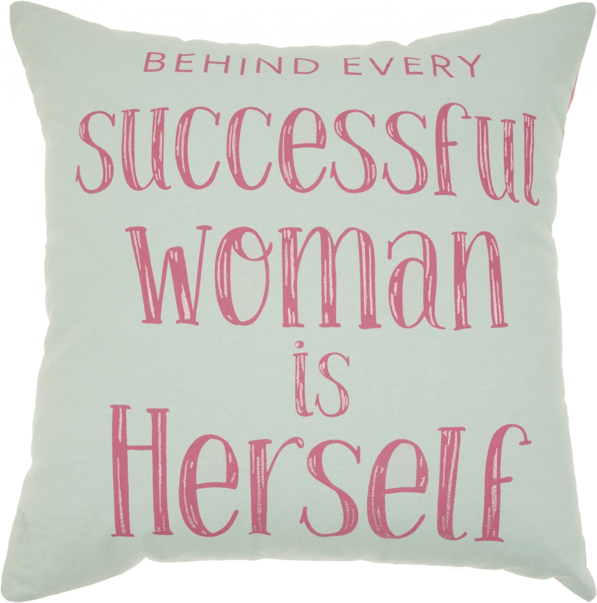 HomeRoots Grey Cotton Successful Woman Pink Decroative Throw Pillow