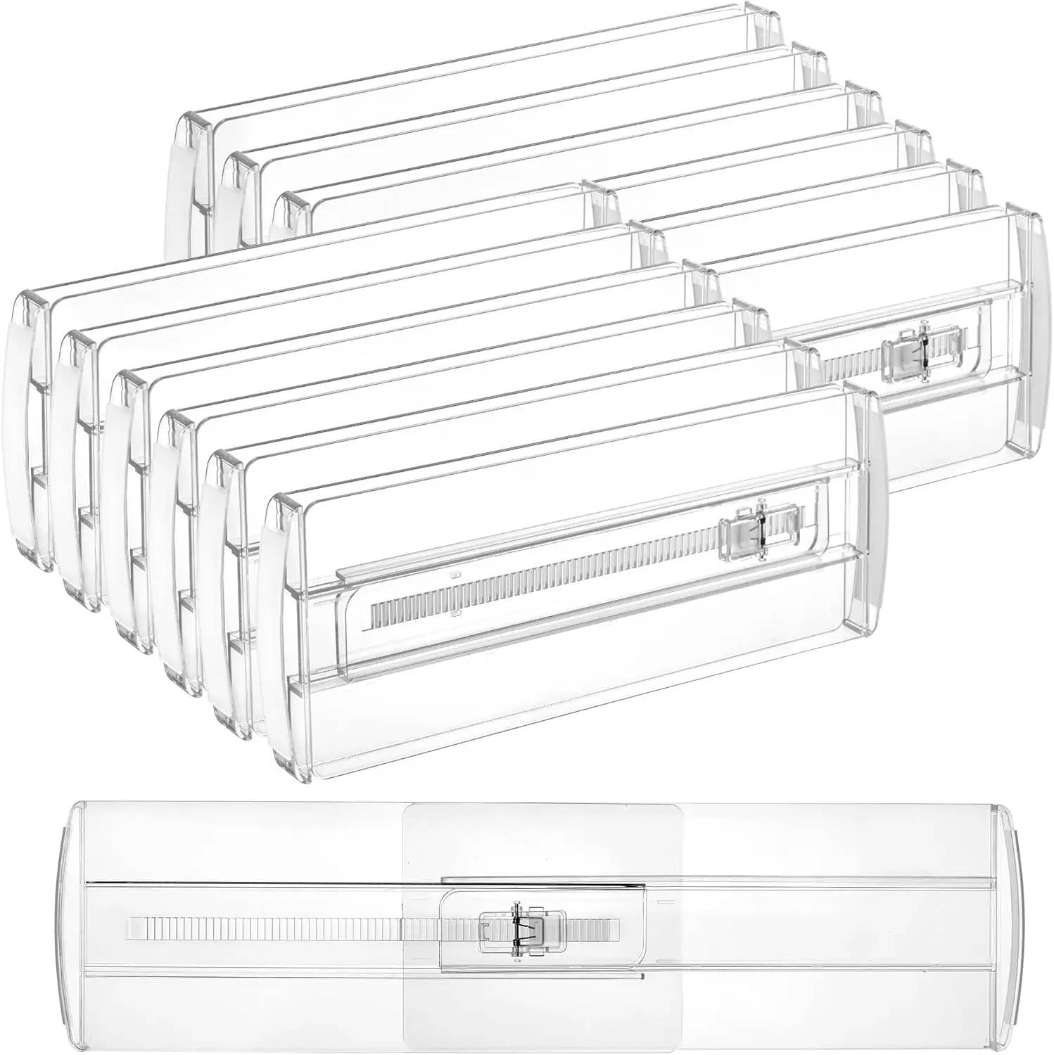 Shiplord Adjustable Closet Drawer Organizers: Expandable Drawer Dividers For Clothes 2 Pack 4 High 10.617 Wide Tidy Drawers
