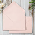 Whaline 50Pcs A7 Invitation Envelopes Set Blush Pink Greeting Card Envelopes V-Flap Envelopes Gift Card Sleeves For Mailing Enve