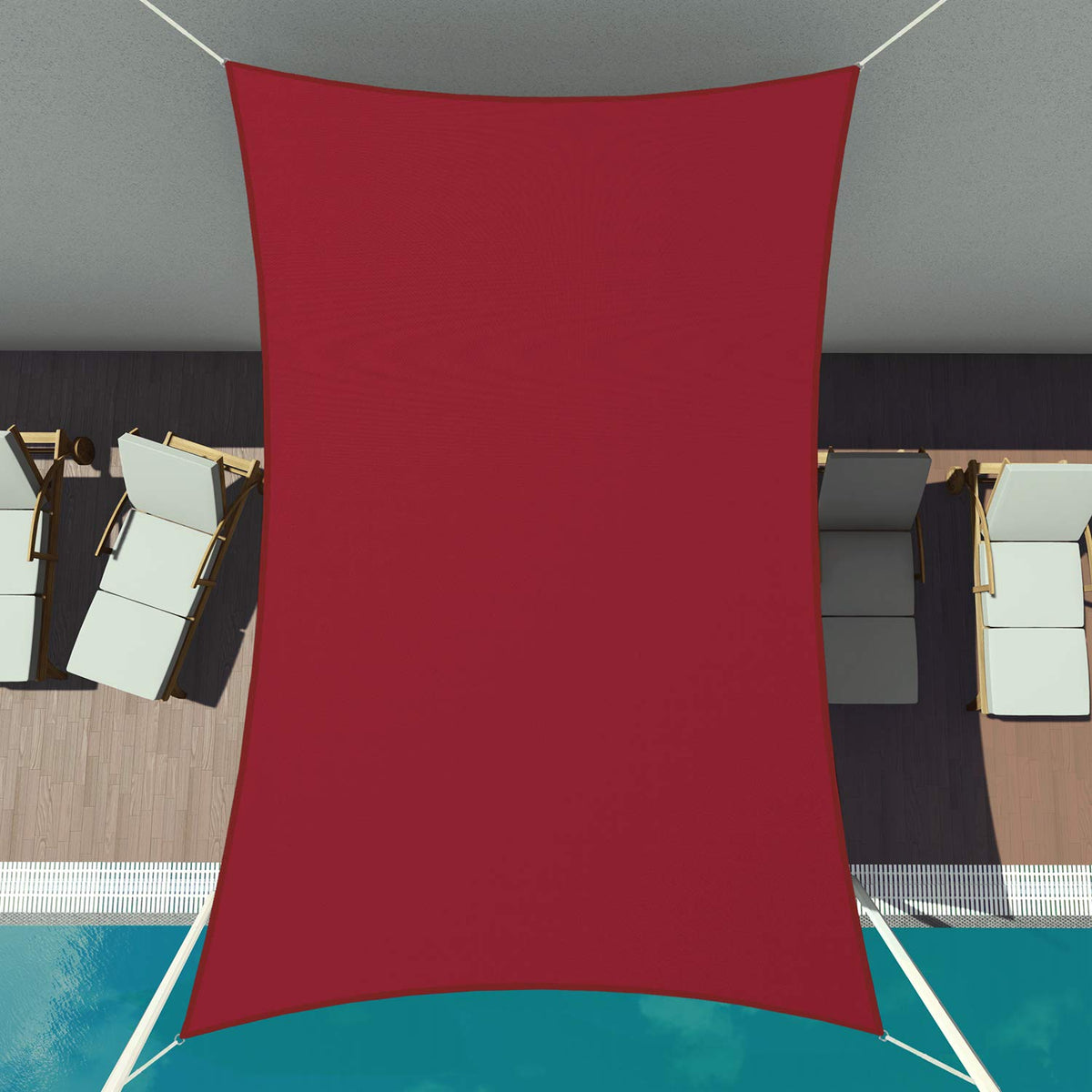 Patio Paradise 9' X 20' Ft 260 Gsm Waterproof Sun Shade Sail-Red Rectangle Uv Block Durable Awning Canopy Outdoor Garden Backyar