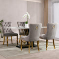 Vicbarley Velvet Dining Chair Set Of 4 Upholstered Tufted Dining Room Chair With Nailhead Trim And Stainless Steel Gold Plated L