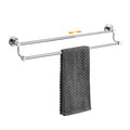 Adjustable Double Towel Racks for Bathroom 15 to 26.5 Inch Towel Bar, Expandable Bright Chrome Double Bath Towel Holder, Wall Mo