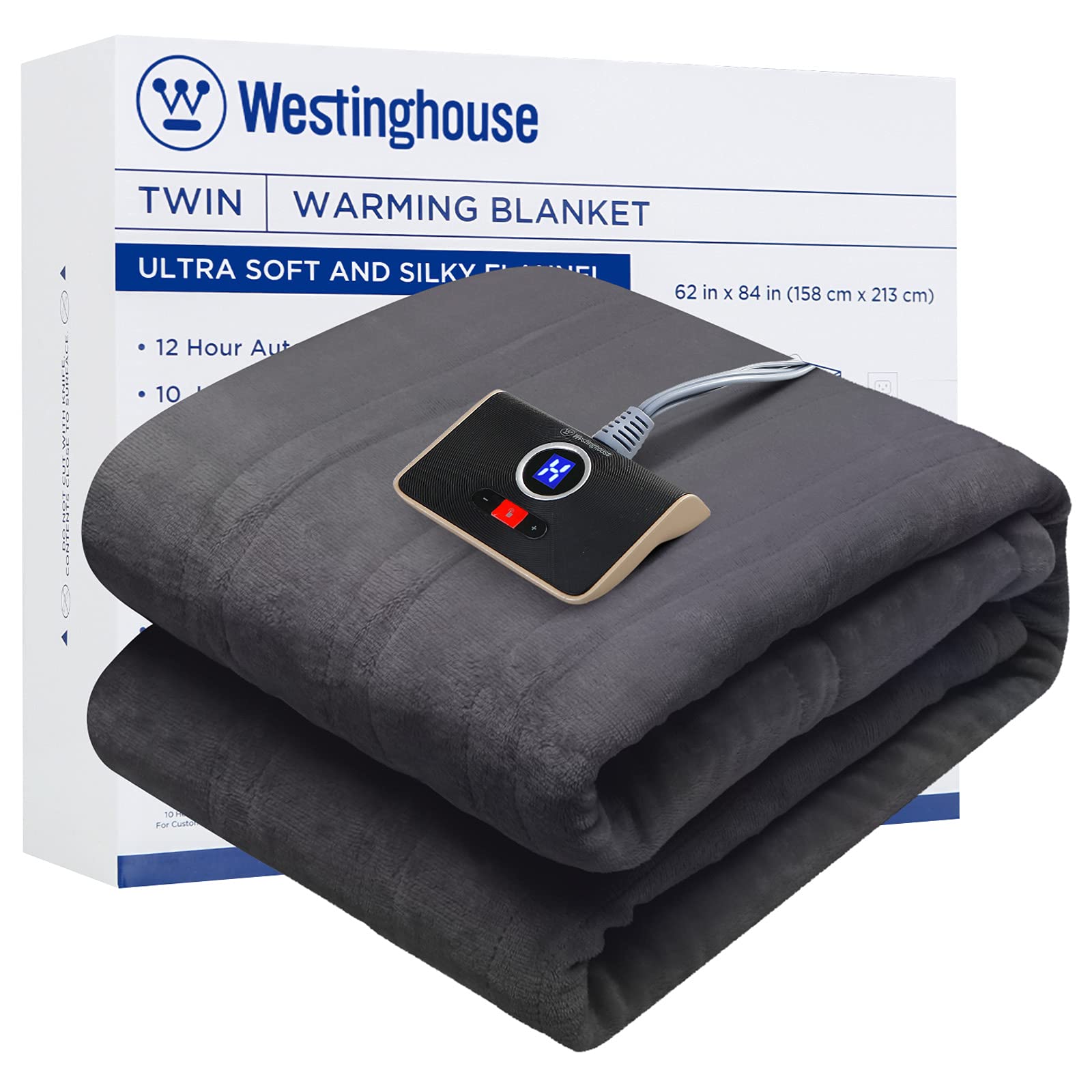 Westinghouse Heated Blanket, Electric Throw Blanket With 10 Heating Levels, 12 Hours Auto Off, Overheat Protection, Machine Wash