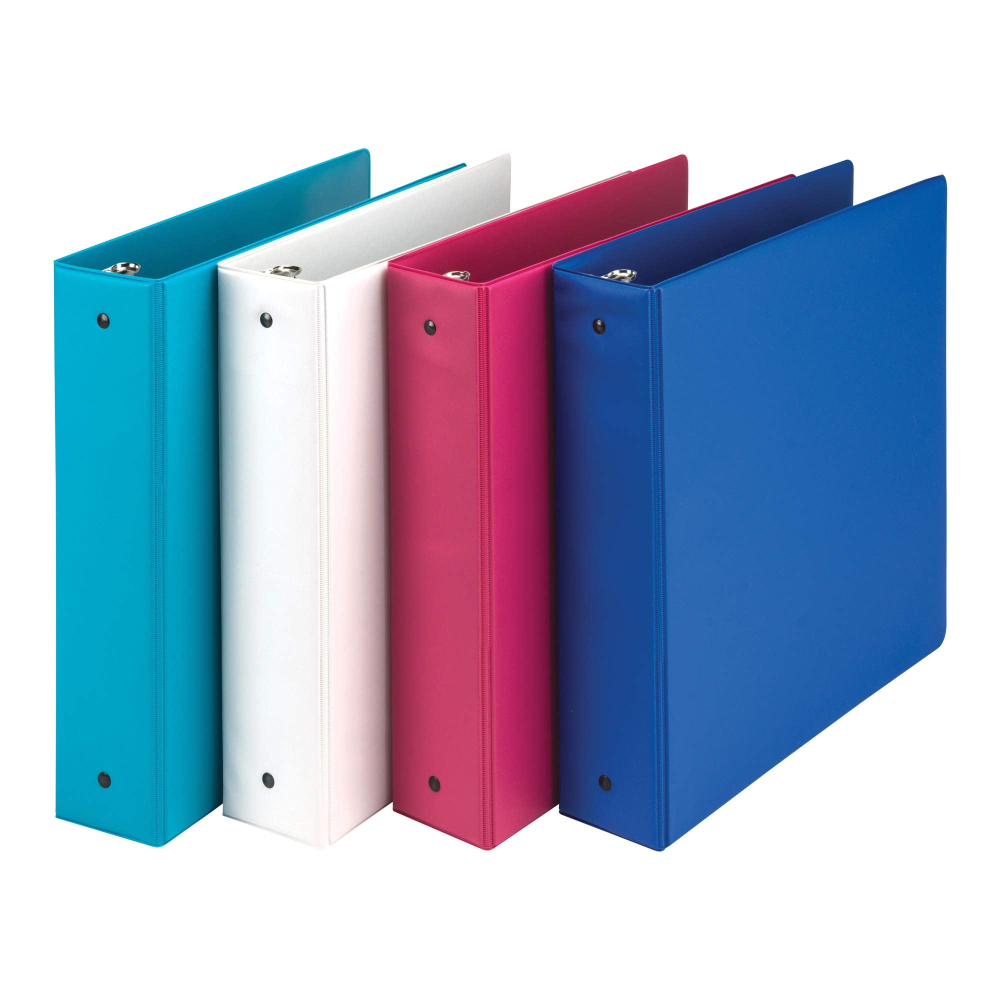 Samsill Fashion Color 3 Ring Storage Binders, 2 Inch Round Ring, Assorted Colors, Bulk Binder 12 Pack