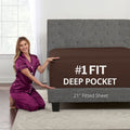 Dealuxe California King Fitted Sheet Deep Pocket - Cal King Fitted Sheet Only - 21In Sheets Deep Pocket Fitted Perfectly Fit 17I