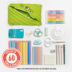 Zipit Monster Large Pencil Case For Boys Pencil Pouch For School, College And Office Pencil Bag For Kids (Green)