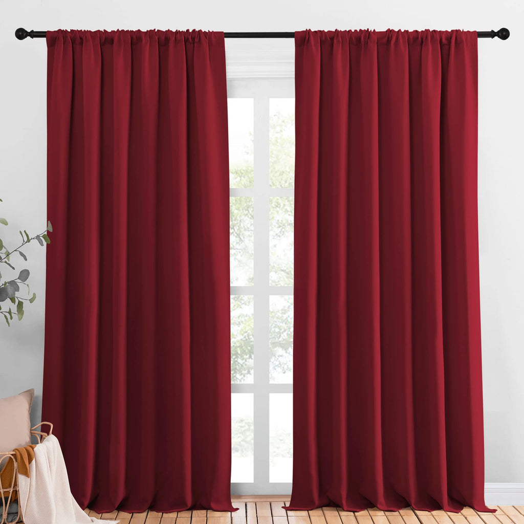 Nicetown Christmas Living Room Curtains For Window - Energy Efficient & Noise Reducing Thermal Insulated Rod Pocket Blackout Dra