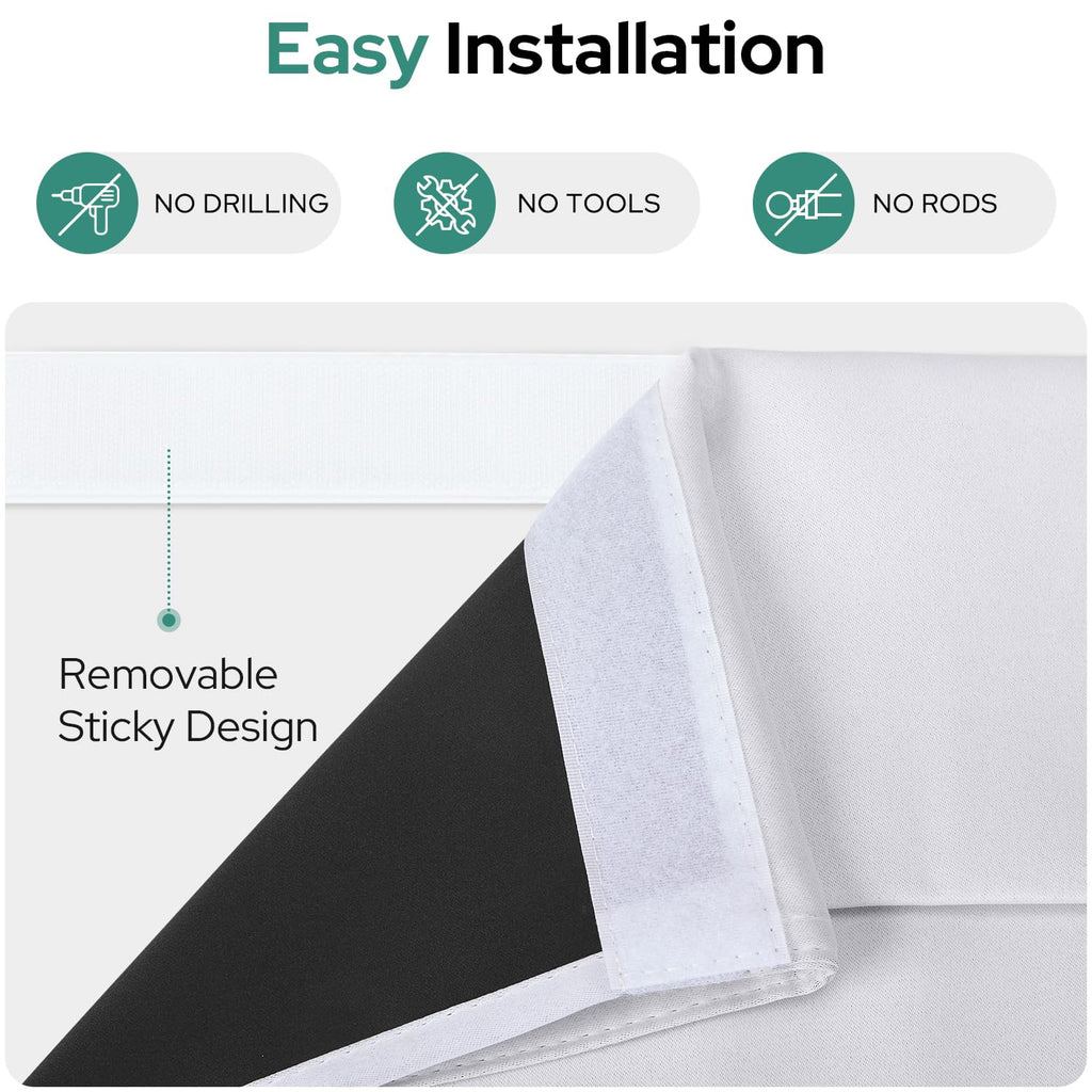 Homeideas 100% Blackout French Door Curtains, Privacy Door Curtains For Door Window, 26 X 68 Inch Room Darkening Curtains, Thermal Insulated Door Window Shades For Bedroom, (1 Panel, Greyish White)