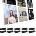 BiJun Vinyl Wall Mount 10 Pack, Black Metal Vinyl Holder Wall Display Shelf Record Wall Mount Stand for Albums LP Minimalist Vin