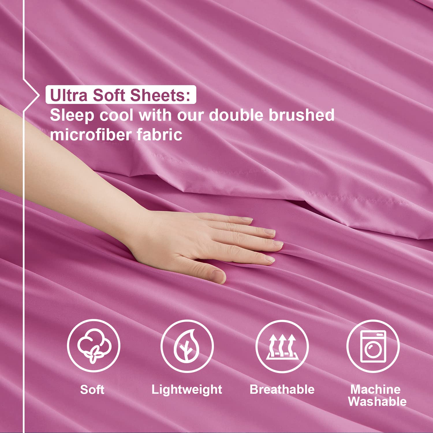 Nestl Full Xl Size Sheet Sets - 4 Piece Full Xl Size Sheets, Deep Pocket, Hotel Luxury, Extra Soft, Breathable And Cooling, Light Pink Bed Sheets For Full Xl Size Mattress