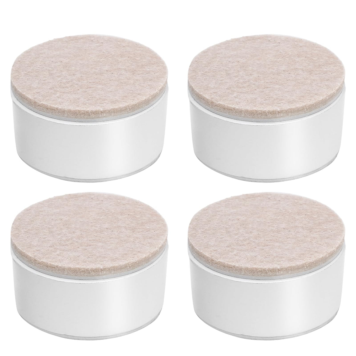 Bonsicoky 4 Pcs Self-Adhesive Furniture Bed Risers, Round Heavy Duty Carbon Steel Table Sofa Risers Adds 1.2' Height With Felt