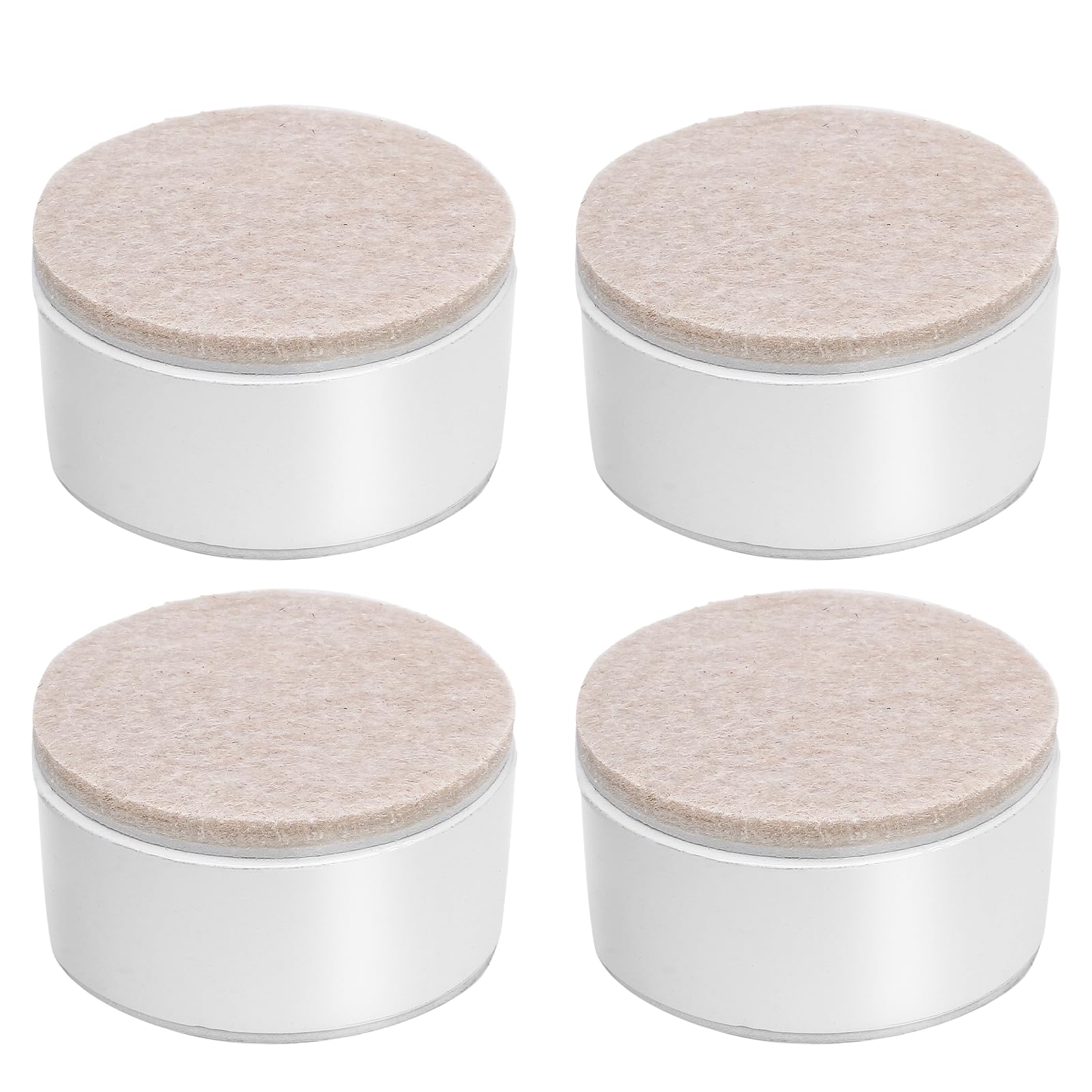 Bonsicoky 4 Pcs Self-Adhesive Furniture Bed Risers, Round Heavy Duty Carbon Steel Table Sofa Risers Adds 1.2' Height With Felt