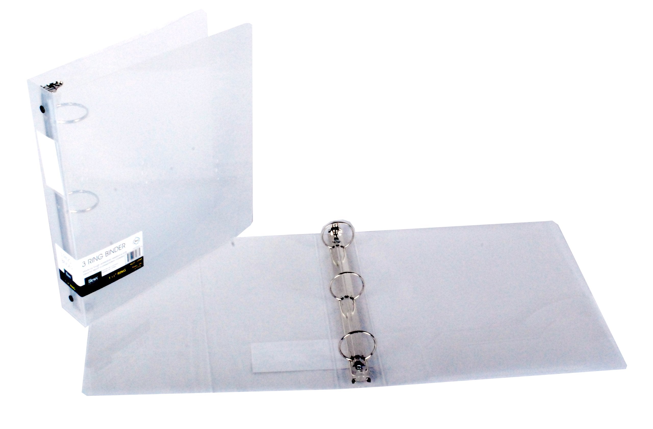 Filexec Products 1-Inch 3 Ring Binder, Clear, Pack Of 2 (50297-64223)