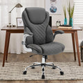 Reficcer Executive Office Chair, Pu Leather High Back Ergonomic Office Desk Chairs With Wheels, 90-120 Rocking Managerial Chair