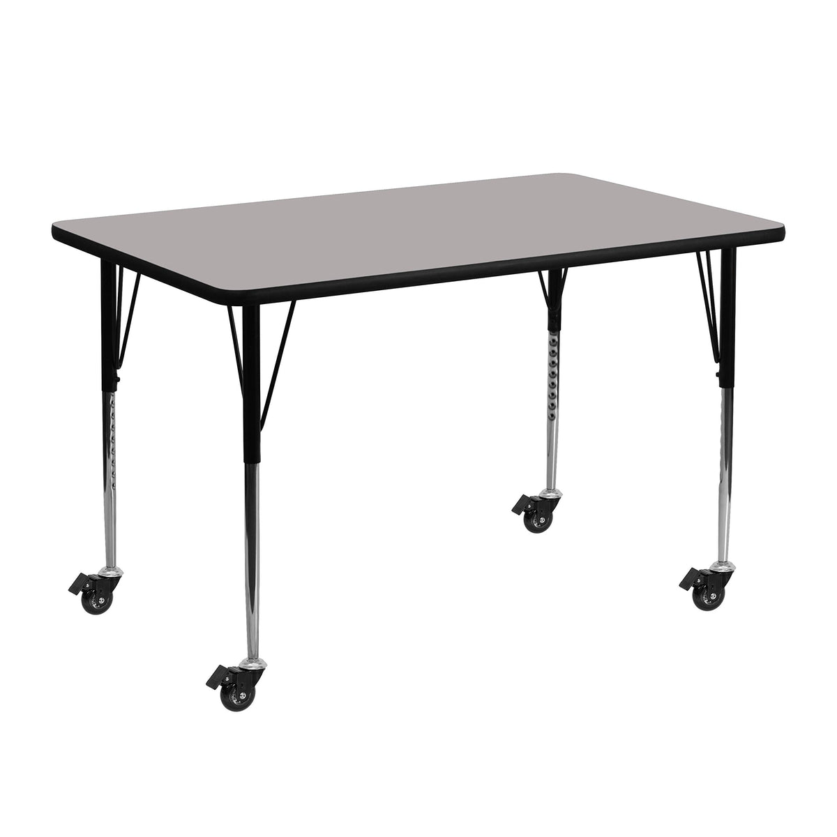 Flash Furniture 24x48 REC Grey Activity Table Chair, 24&quot;W x 48&quot;L, Gray