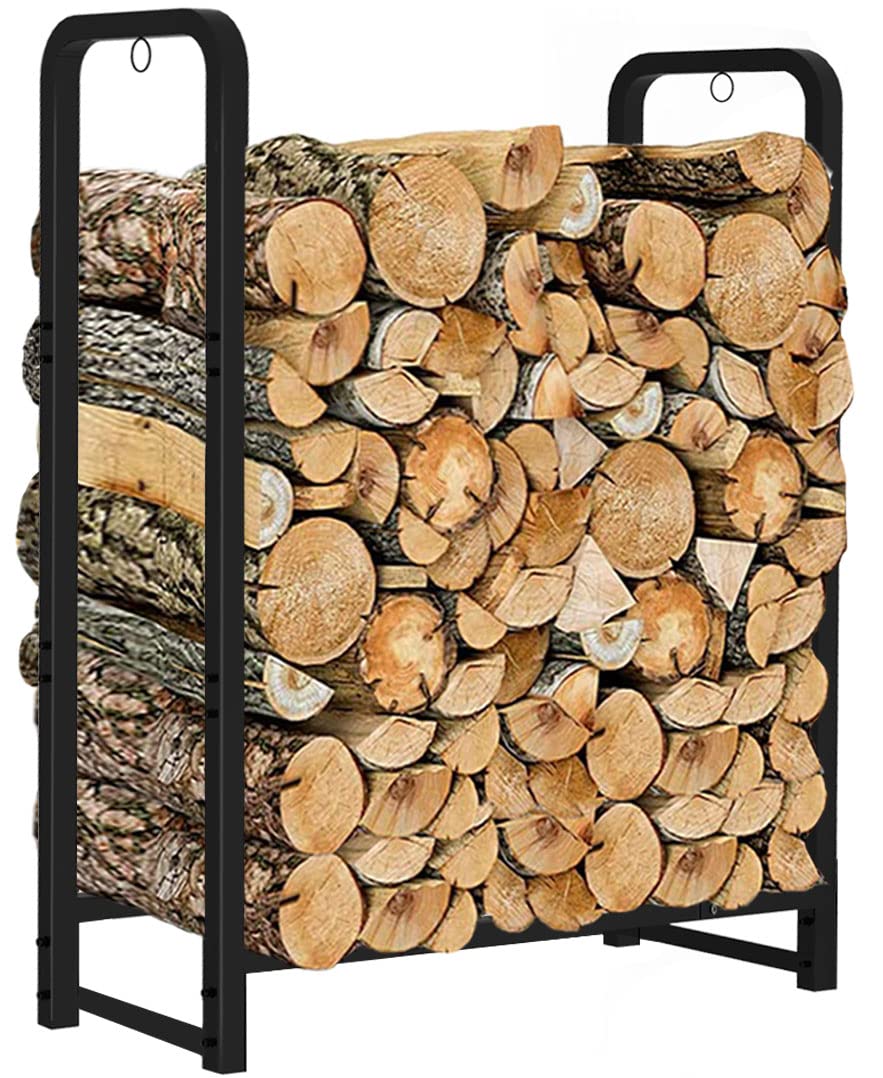 Artibear Firewood Rack Stand 2Ft Heavy Duty Logs Holder For Outdoor Indoor Fireplace Metal Wood Pile Storage Stacker Organizer,