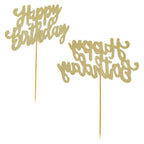 Blue Panda - Funny Gold Happy Birthday Banner And Cake Topper Set, Holy Sh*T You'Re Old Party Decorations (10 Feet)