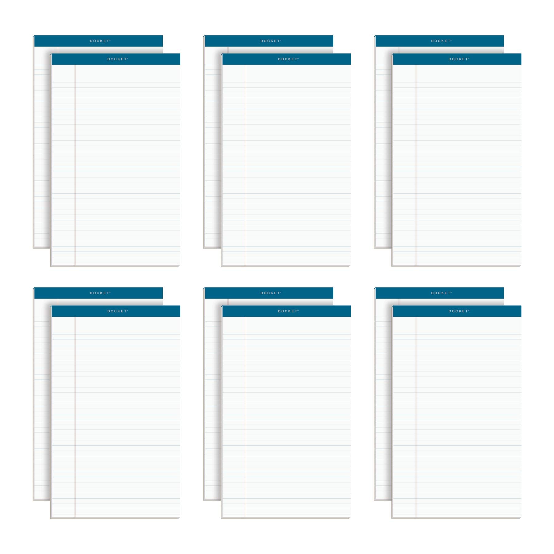 Tops Docket Writing Pads, 8-1/2' X 14', Legal Rule, White Paper, 50 Sheets, 12 Pack (63590)