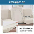 H.Versailtex 2024 New Trend Multi-Pieces Chair Covers Stretch Couch Covers Form Fitted Seat And Back Cushions Covers (1 Seat Cov