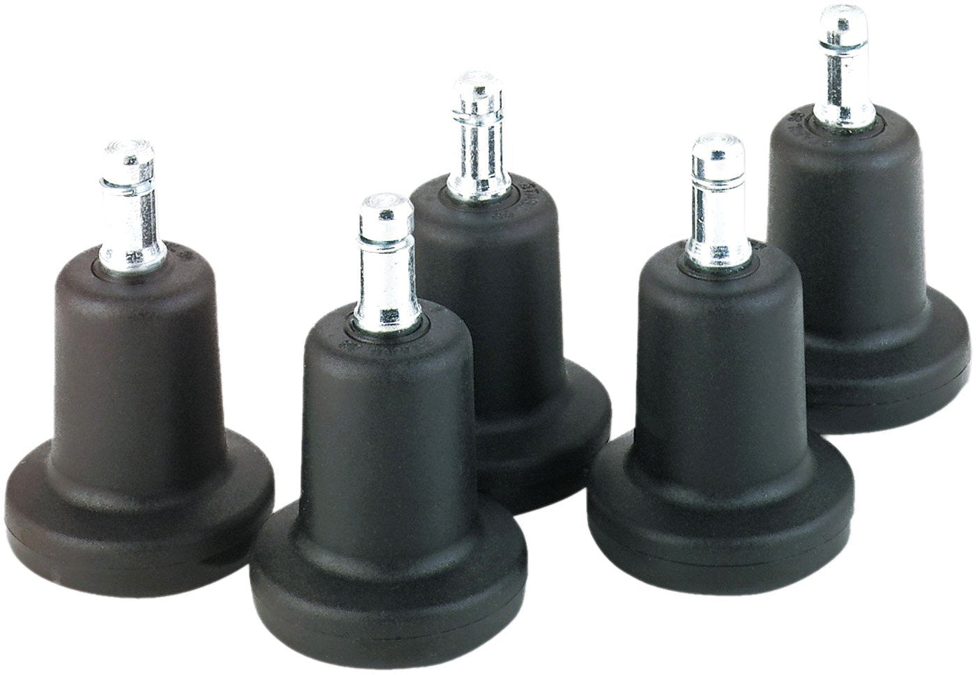 High Profile Bell Glides, 7/16' Dia. x 7/8' Long Stem, 110 lbs./Glide, Matte Black Finish, 5/Set