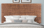 HomeRoots Brown Natural and Rustic Woven Banana Leaf Straight King Size Headboard