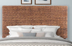 HomeRoots Brown Natural and Rustic Woven Banana Leaf Straight Queen Size Headboard