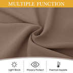 Ryb Home Bedroom Window Curtains 63 Inches Length, Room Darkening Privcay Curtains Drapes Thermal Insulated Shades For Bedroom B