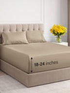 Extra Deep Pocket King Sheets - 4 Piece Breathable & Cooling Bed Sheets - Hotel Luxury Bed Sheet Set - Soft, Wrinkle Free & Comfy - Easily Fits Extra Deep Mattresses - Deep Pocket Cream Sheets Set