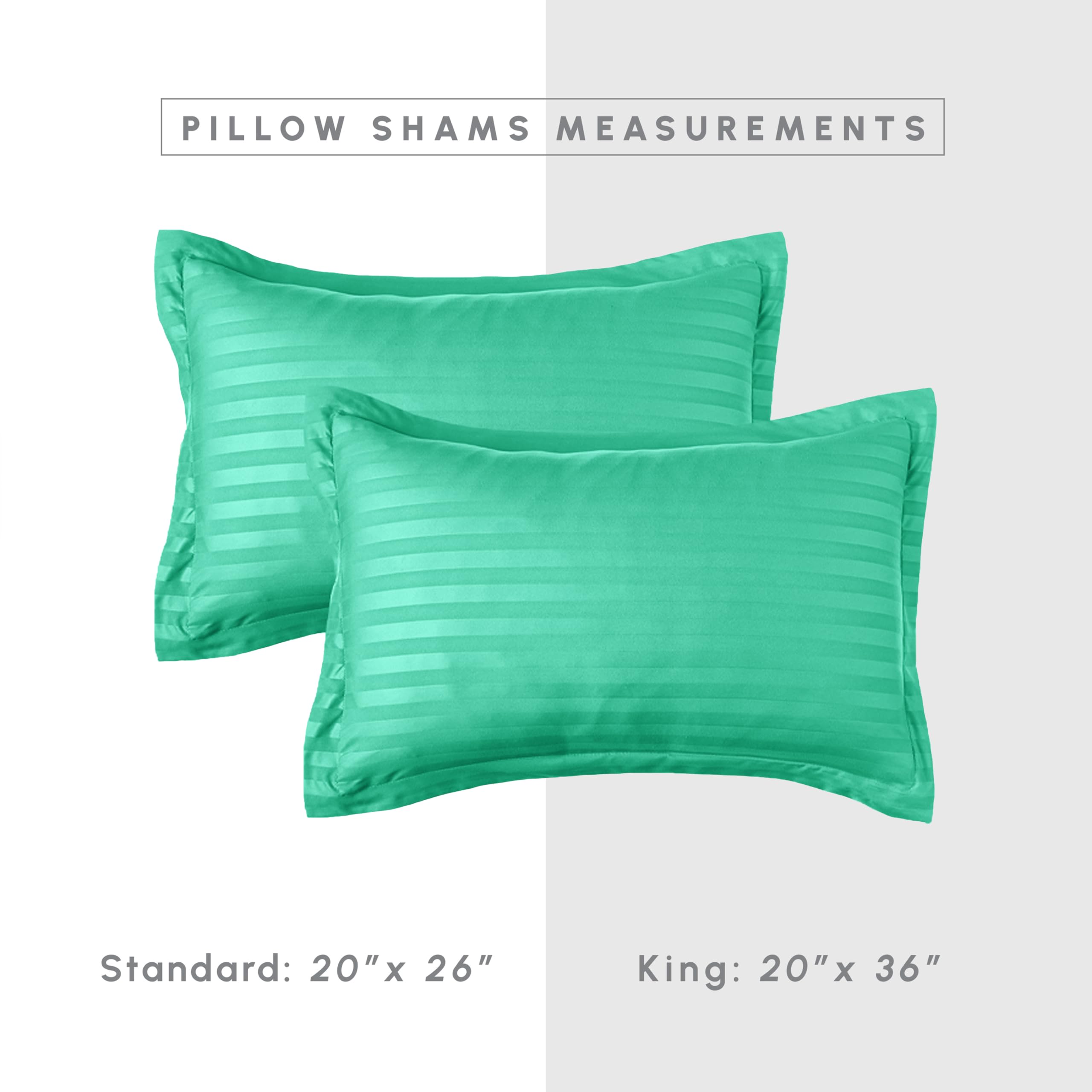 Elegant Comfort Silky Soft 8-Piece Dobby Stripe Bed-In-A-Bag Comforter Set, Includes 4Pc Smart Sheet Set, Bed Skirt, Comforter, Matching Pillowcases And Shams - Twin/Twin Xl, Paradise Teal