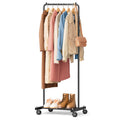 KIMBORA Small Clothing Rack with Wheels, Portable Clothes Racks for Hanging Clothes, 56  Metal Rolling Garment Rack for Coats, J