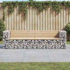 vidaXL Solid Pinewood Garden Bench with Galvanized Steel Base - Compact Outdoor Patio Seating, Natural Pine, 96.1x28x25.8