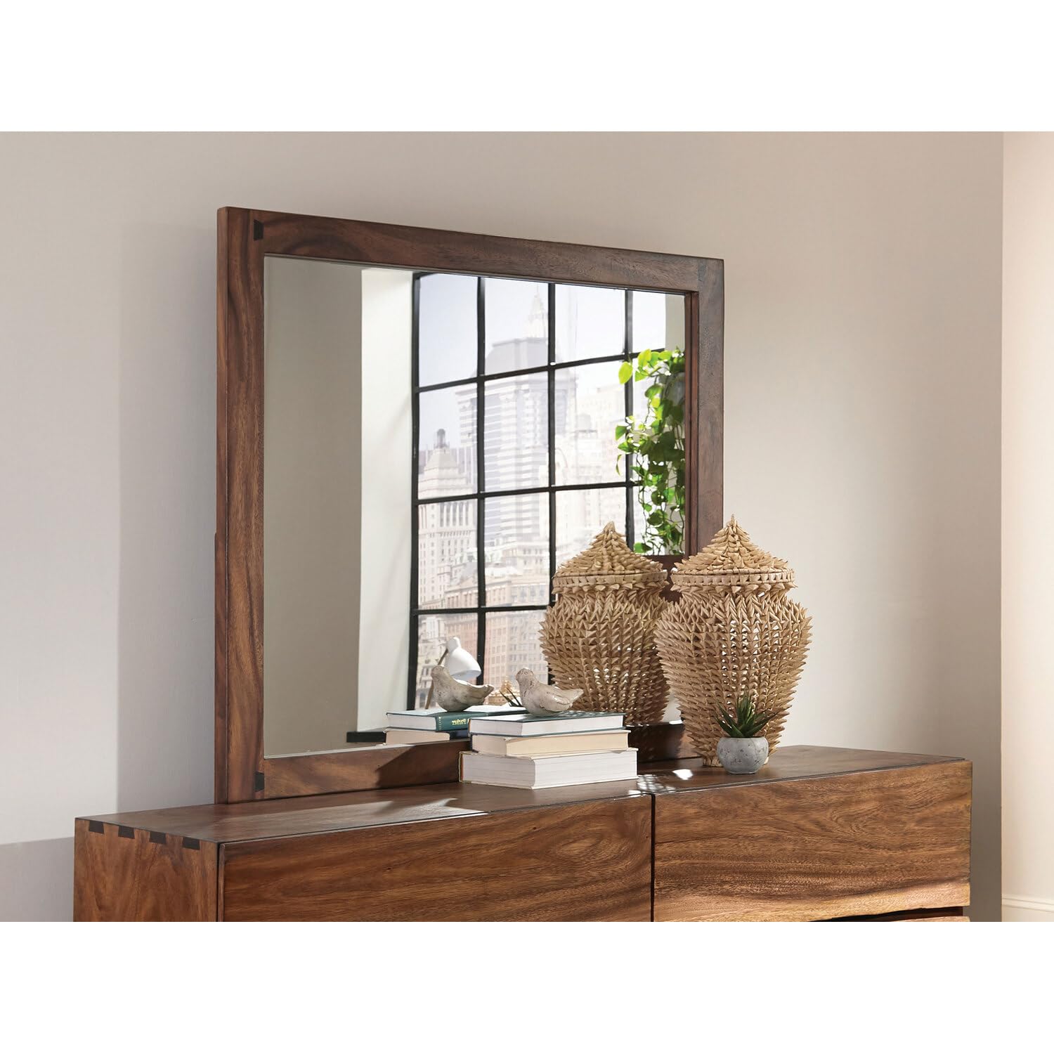 Coaster Home Furnishings Scott Living Madden Mirror, Smokey Walnut